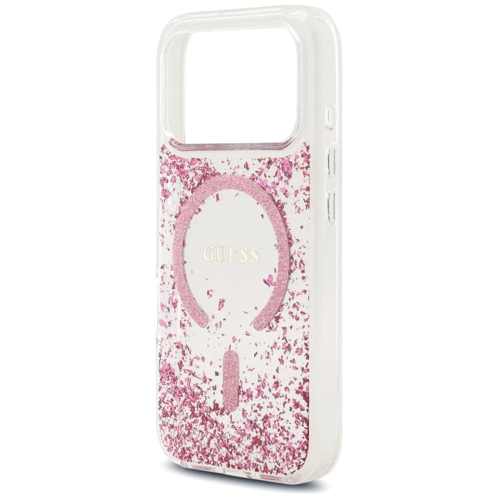 Guess Resin Bottom Glitter MagSafe GUHMP17LRGRGEP iPhone 17 Pro růžová - náhled 4