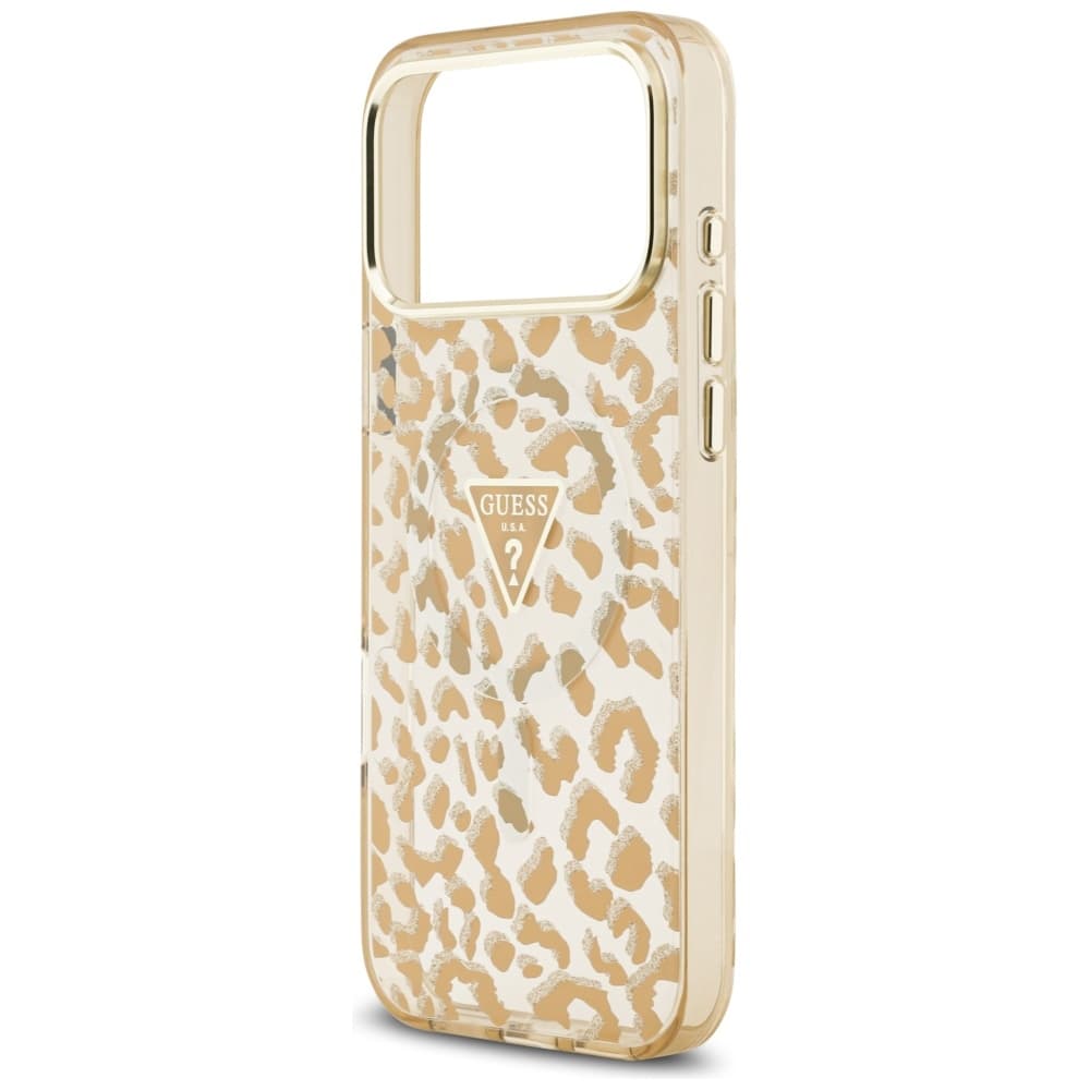 Guess Leopard Glitter MagSafe pouzdro iPhone 17 Pro hnědé - náhled 4