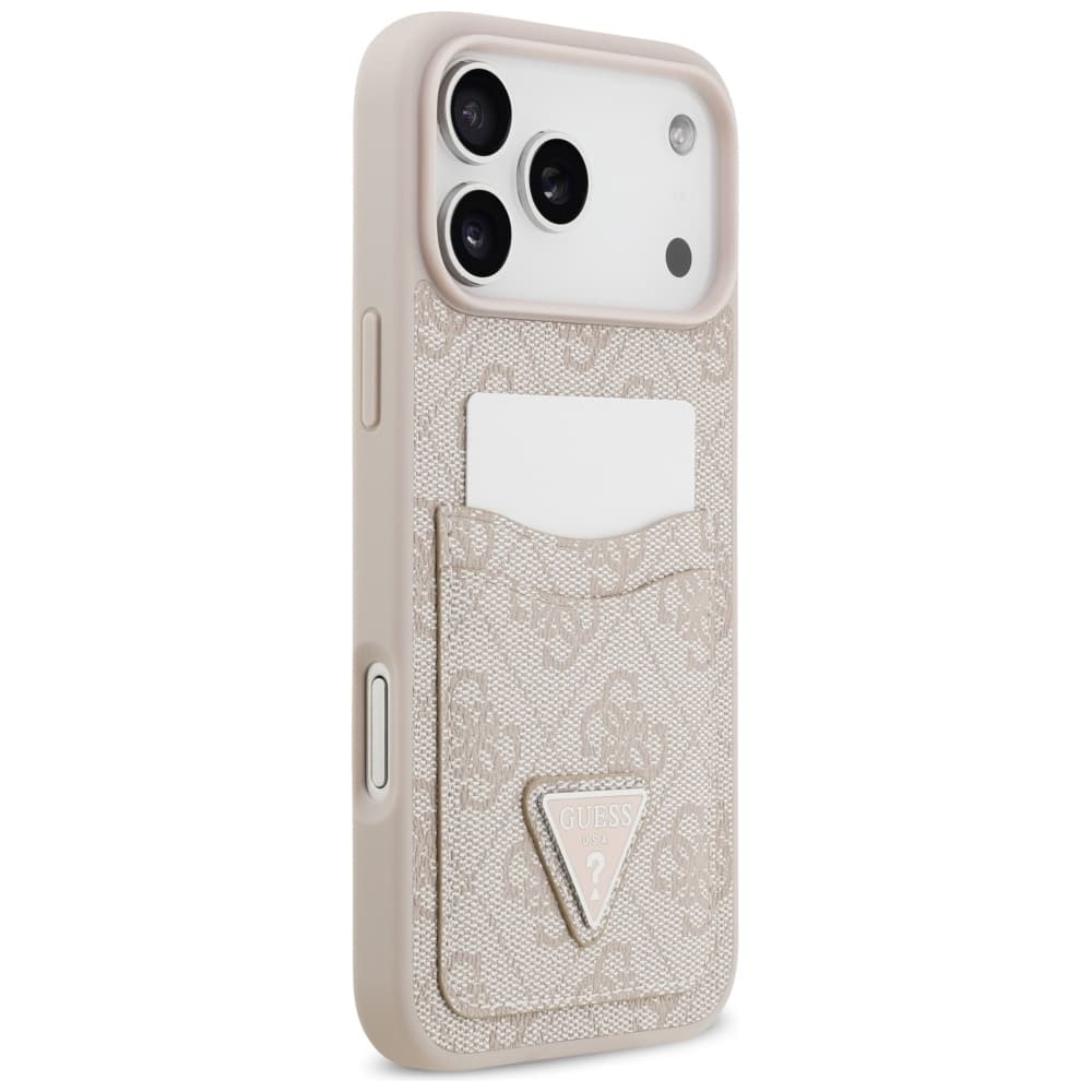 Guess Hardcase 4G Double Card Triangle iPhone 17 Pro Max růžová - náhled 4