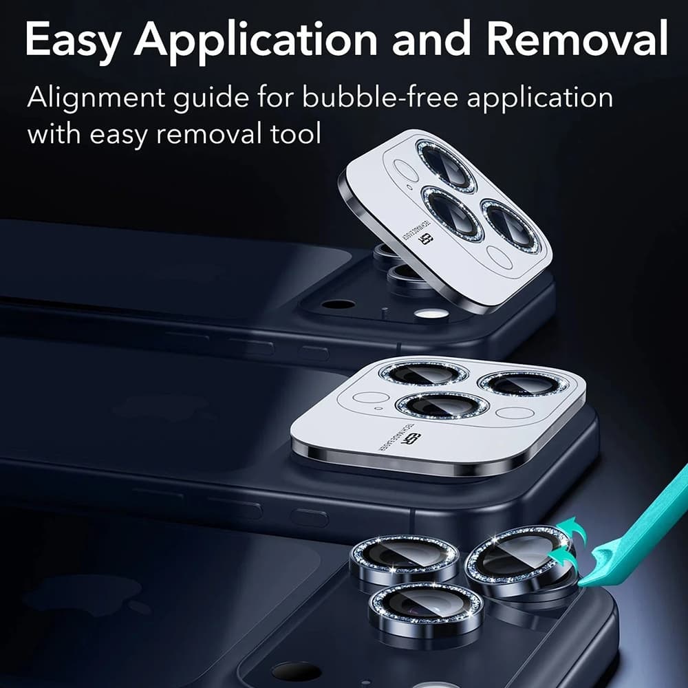 ESR – chrániče objektivu fotoaparátu Armorite – iPhone 14 Pro/Pro Max/15 Pro/Pro Max/16 Pro/Pro Max/17 Pro/Pro Max – modrý třpyt - náhled 4