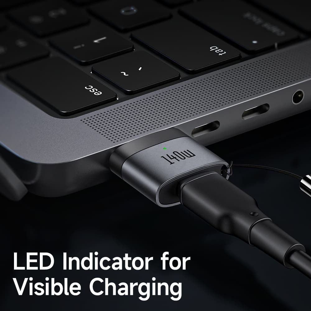 Mcdodo - OTG adaptér (OT-6850) - Type-C na MagSafe 3, 140W, hliníková slitina, LED indikátor, pro MacBook Air/Pro - černý - náhled 4
