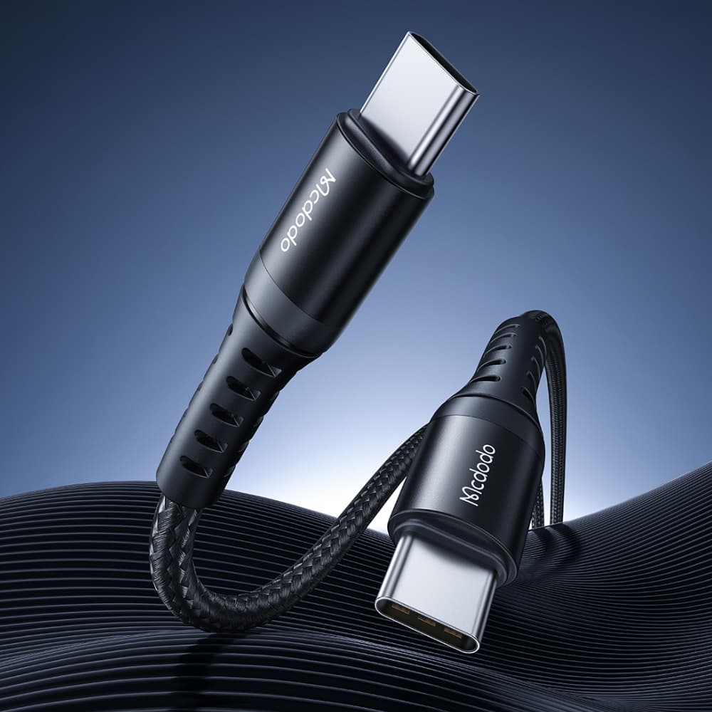 Mcdodo – datový kabel (CA-5641) – USB-C na USB-C, nylonové opletení, hliníková slitina, PD60W, 1m – černý - náhled 4