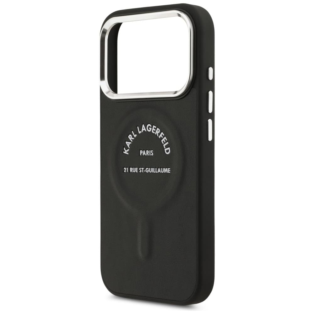 Karl Lagerfeld – kožené Karl RSG logo MagSafe (KLHMP17LPSKRSGEK) – iPhone 17 Pro – černé - náhled 4