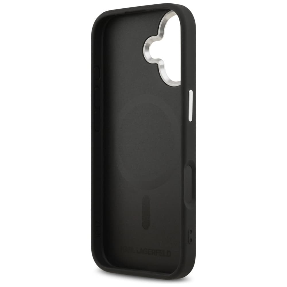 Karl Lagerfeld Leather K&amp;C Pins MagSafe iPhone 17 černá - náhled 4