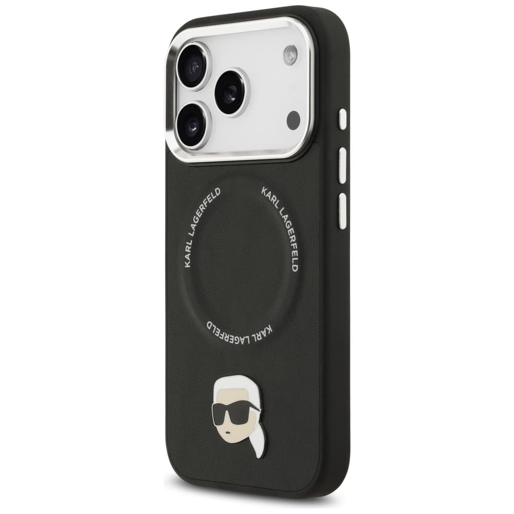 Karl Lagerfeld Leather Karl Pin MagSafe iPhone 17 Pro Max černá - náhled 4