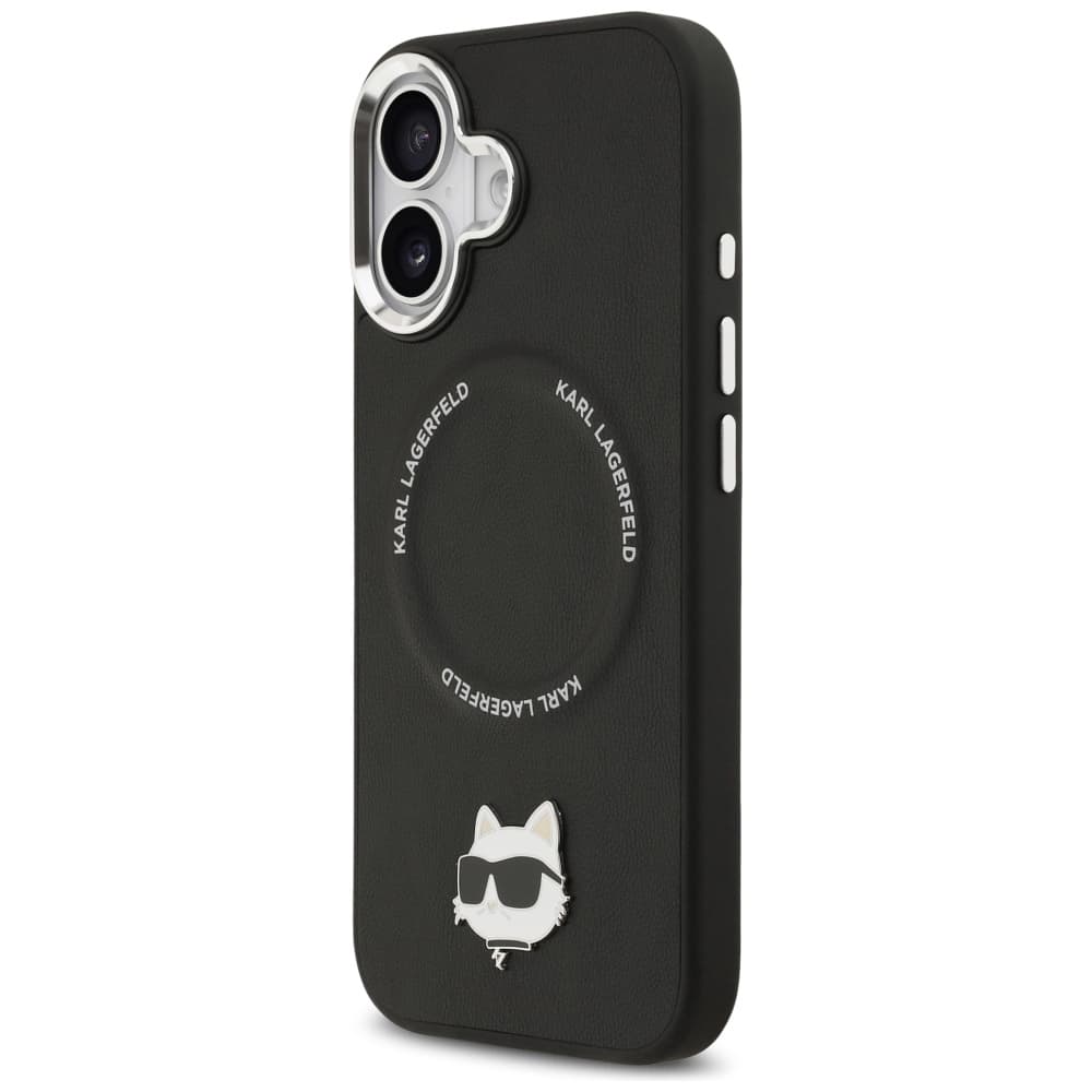Karl Lagerfeld kožený Choupette Pin MagSafe iPhone 17 černý - náhled 4