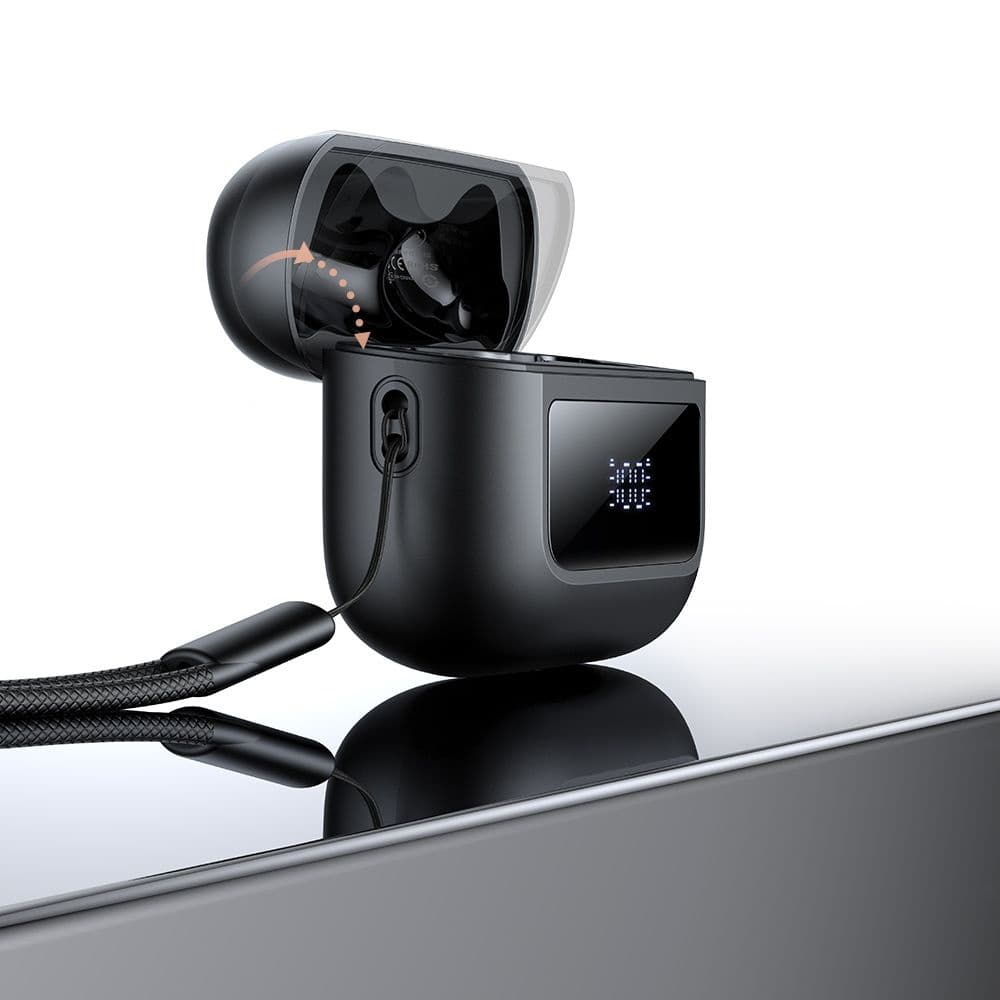 Mcdodo - bezdrátová sluchátka řady B04 (HP-3290) - Bluetooth V5.3, IPX4, True Wireless, digitální displej, s poutkem - černá - náhled 4