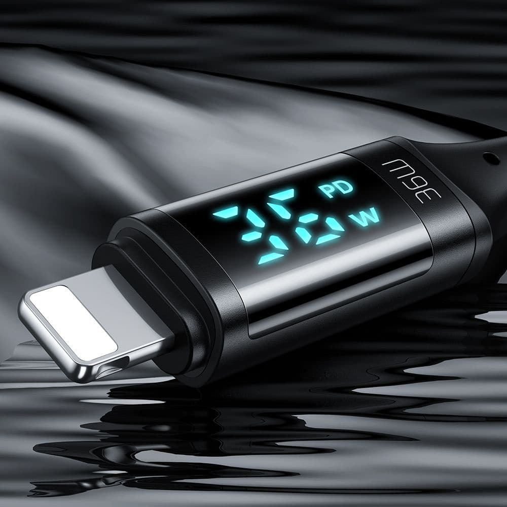 Mcdodo – datový kabel (CA-1030) – USB-C na lightning, s digitálním displejem, nylonový oplet, hliníková slitina, 36W, 1,2m – černý - náhled 4