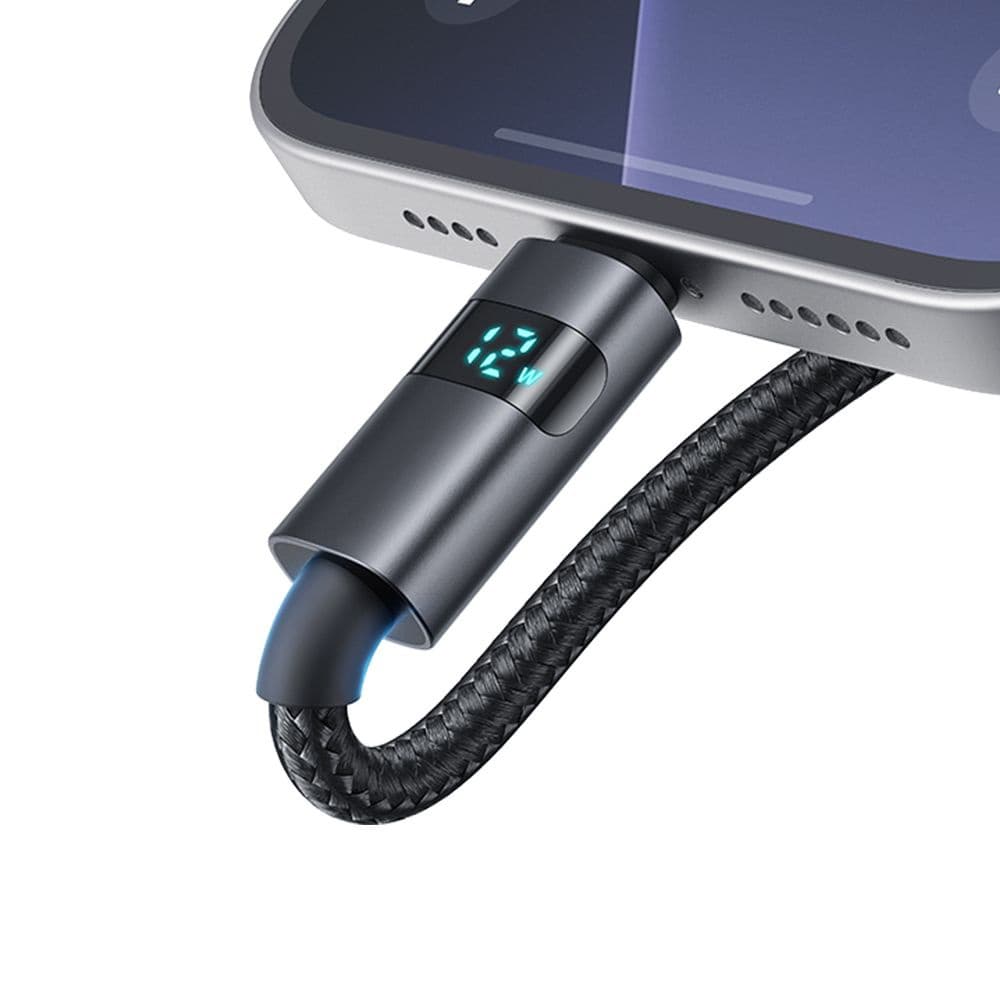 Mcdodo – datový kabel (CA-6490) – USB-A na Lightning, LED displej, 3A, 1,2m – černý - náhled 4