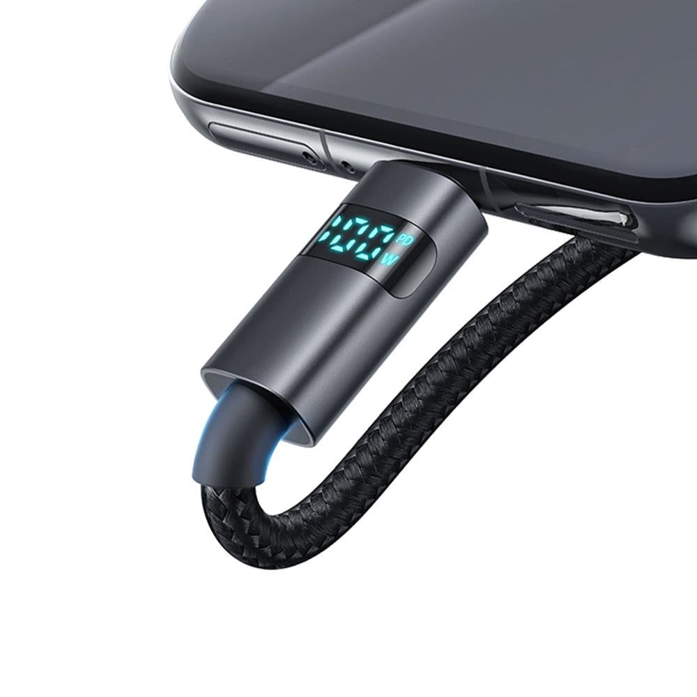 Mcdodo – datový kabel (CA-6520) – USB-A na USB-C, LED displej, 6A, 1,2m – černý - náhled 4