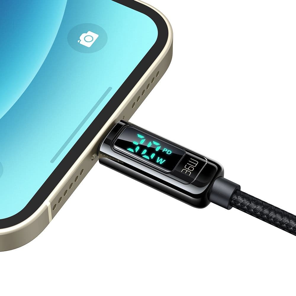 Mcdodo – datový kabel (CA-8810) – USB-C na Lightning, 36W, digitální displej, 1,2m – černý - náhled 4
