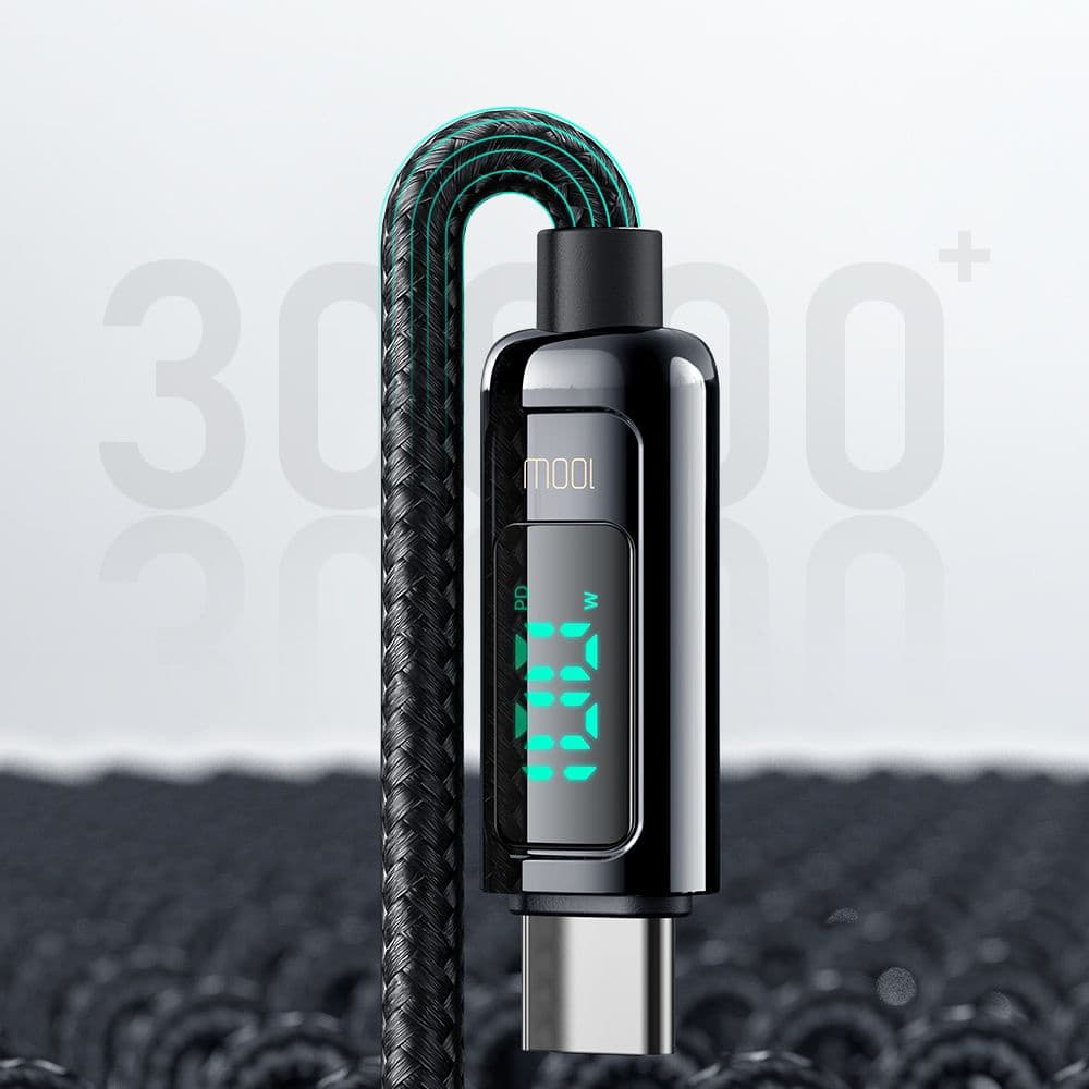 Mcdodo – datový kabel (CA-8820) – USB-C na USB-C, 100W, digitální displej, 1,2m – černý - náhled 4