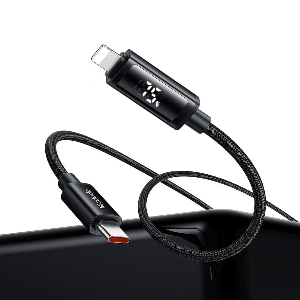 Mcdodo – datový kabel (CA-7990) – USB-C na Lightning, duální LED displej, 36W, rychlé nabíjení, 1,2m – černý - náhled 4