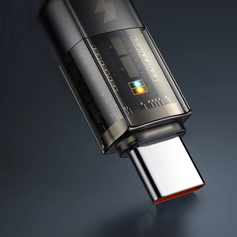 Mcdodo – datový kabel (CA-3150) – USB na Type-C, 6A, super rychlé nabíjení, transparentní design, automatické vypnutí, 1,2m – černý - náhled 4