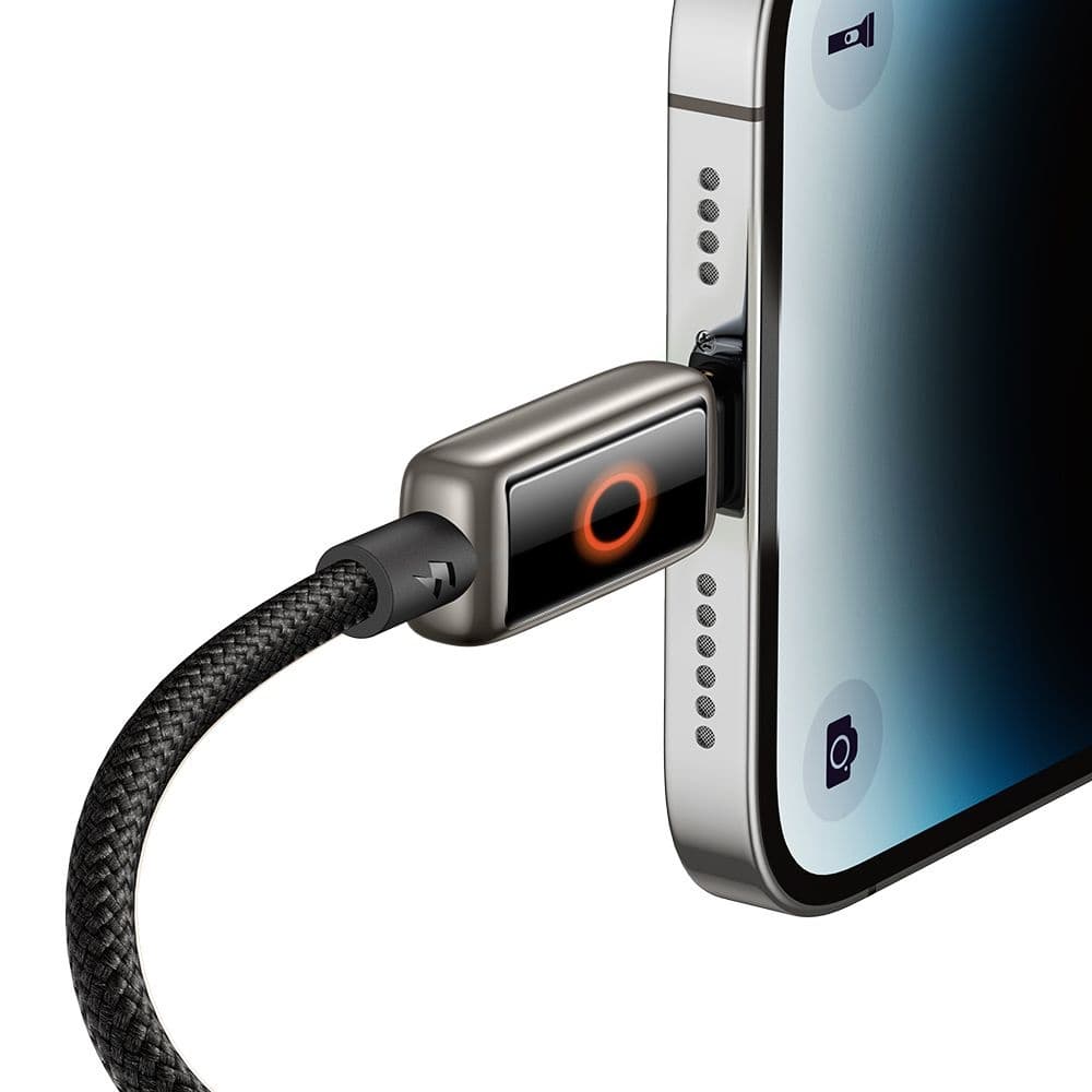 Mcdodo – datový kabel (CA-6670) – s dýchacím světelným LED displejem, USB-C na Lightning, automatické vypnutí, 36W, 1,2m – černý - náhled 4
