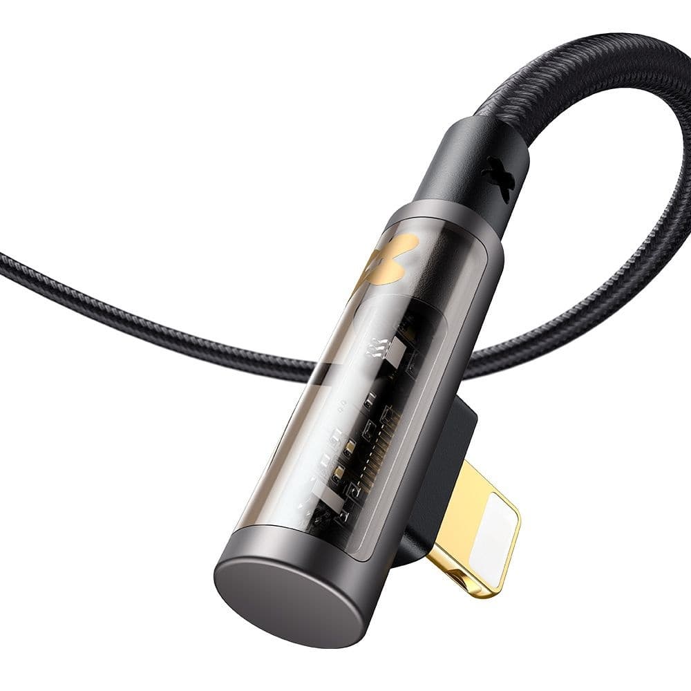 Mcdodo – datový kabel (CA-3510) – USB-A na Lightning, 90stupňový design, 3A, transparentní design, 1,2m – černý - náhled 4