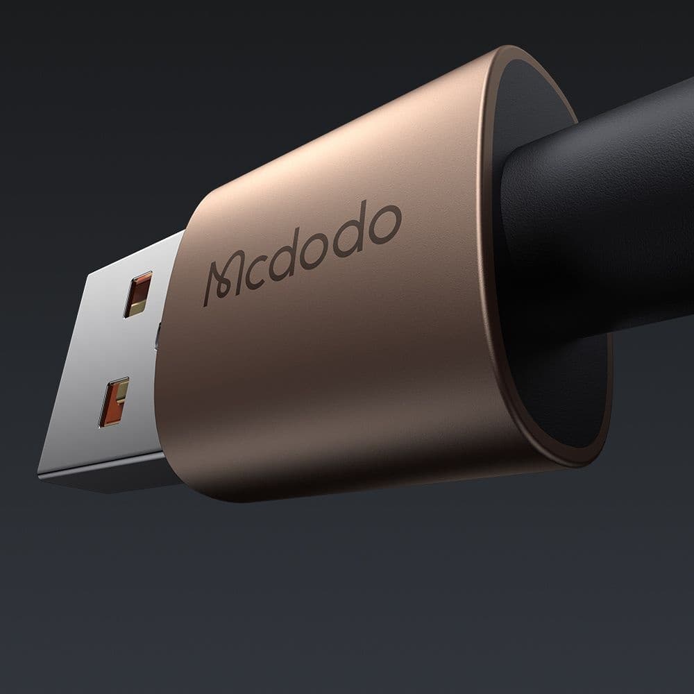 Mcdodo – datový kabel (CA-6891) – s nabíjecím světlem, USB-C na USB-A, průhledný kabel, 6A, 1,2m – Desert Gold - náhled 4