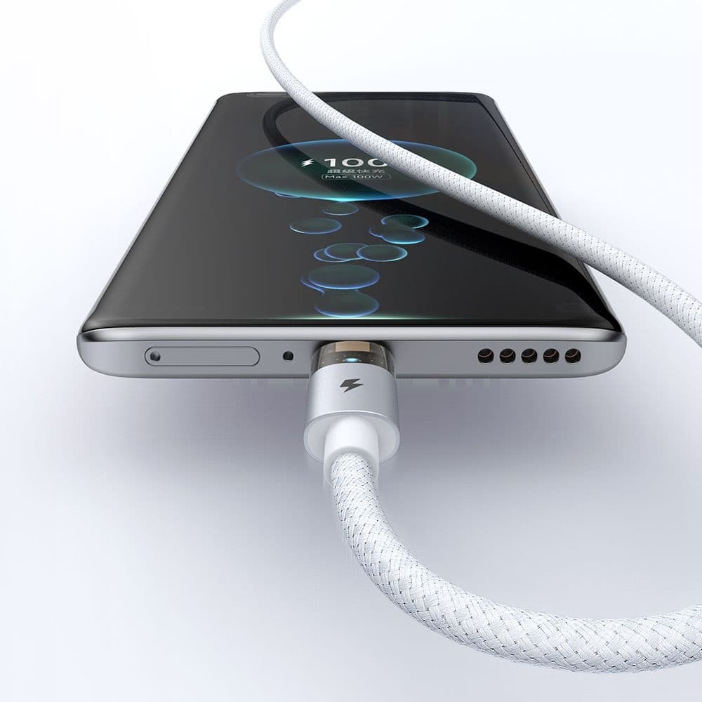 Mcdodo – datový kabel (CA-6892) – s nabíjecím světlem, USB-C na USB-A, průhledný kabel, 6A, 1,2m – bílý - náhled 4