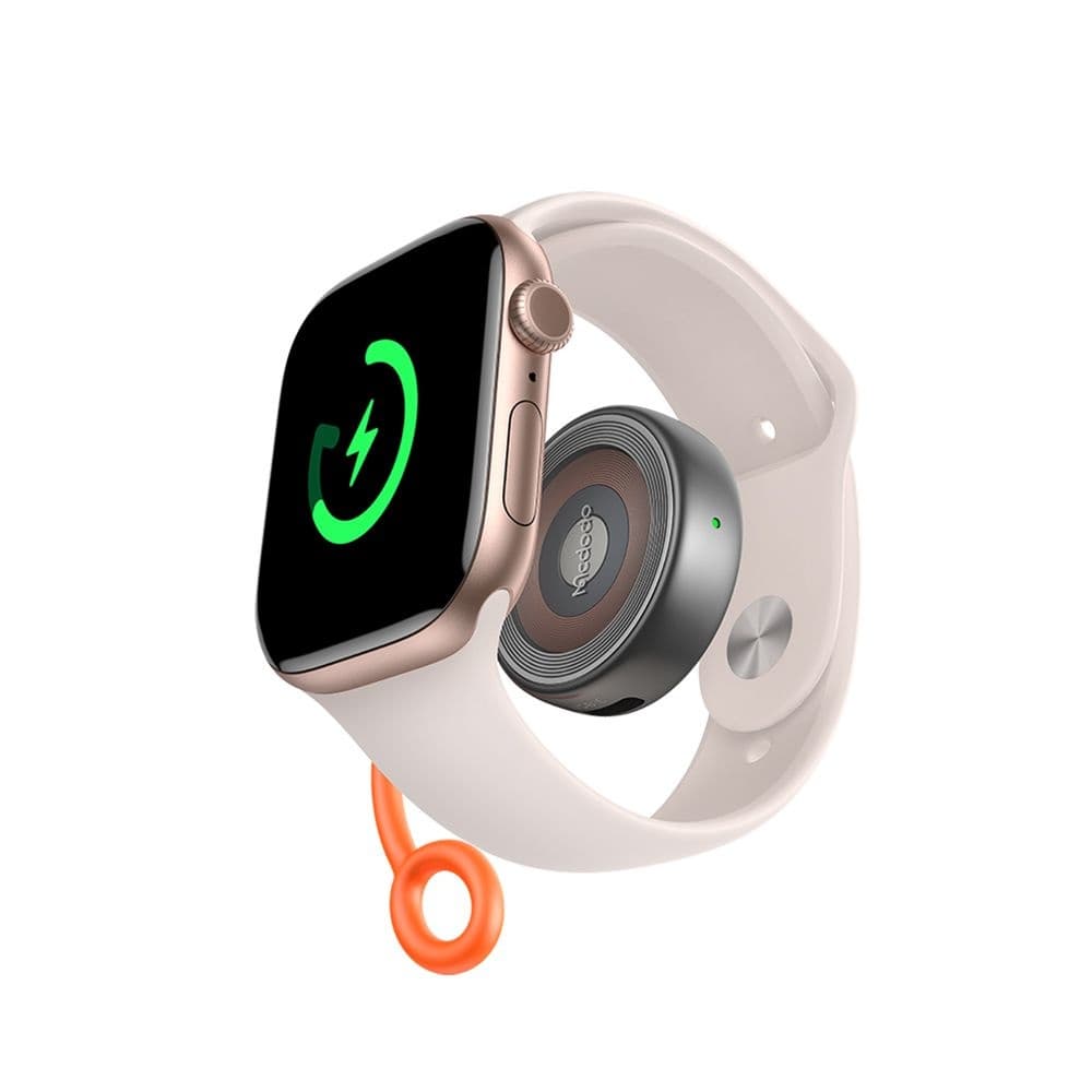 Mcdodo – bezdrátová nabíječka (CH-6840) – pro Apple Watch, duální vstup, 2,5W, silikonové poutko proti ztrátě – černá - náhled 4