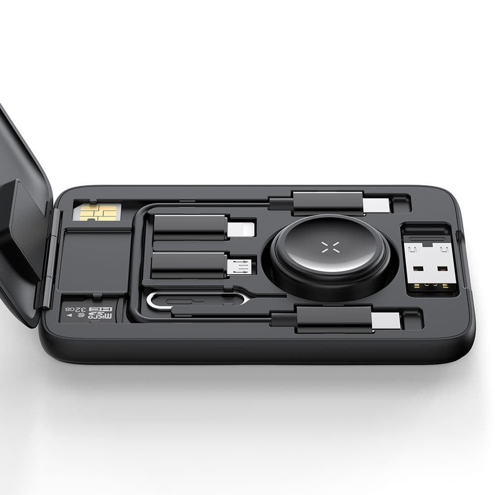 Mcdodo - organizér příslušenství 8v1 (CH-2440) - s vestavěnou nabíječkou Apple Watch, rychlé nabíjení, přenosný design - černá - náhled 4