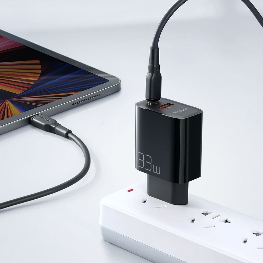 Mcdodo - nástěnná nabíječka (CH-0921) - duální port, 33W, rychlonabíječka, ohnivzdorný PC - černá - náhled 4
