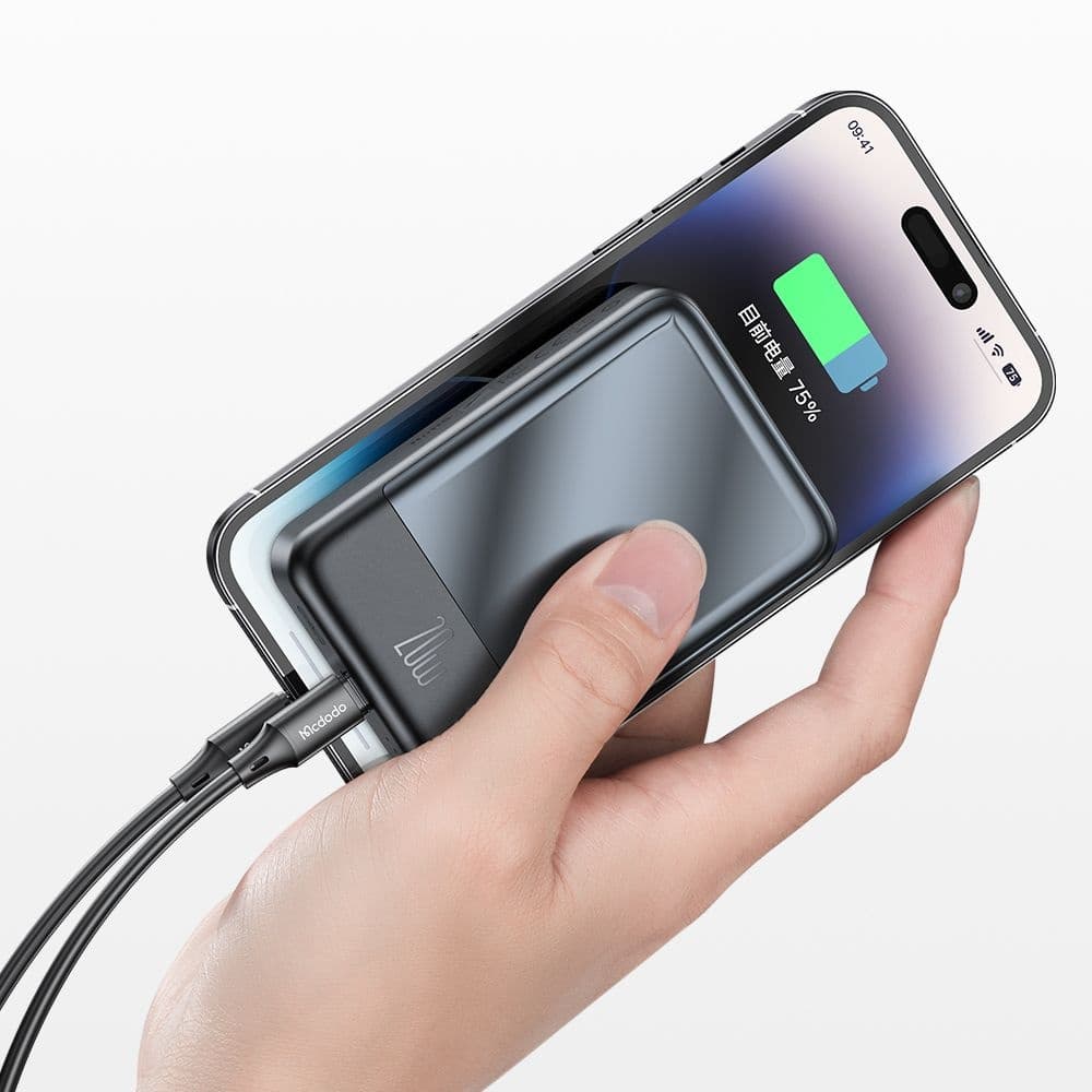 Mcdodo - Magnetic Power Bank Ambilight Series (MC-4261) - 10000mAh, NTC regulace teploty, 20W, LED indikátor - černá - náhled 4