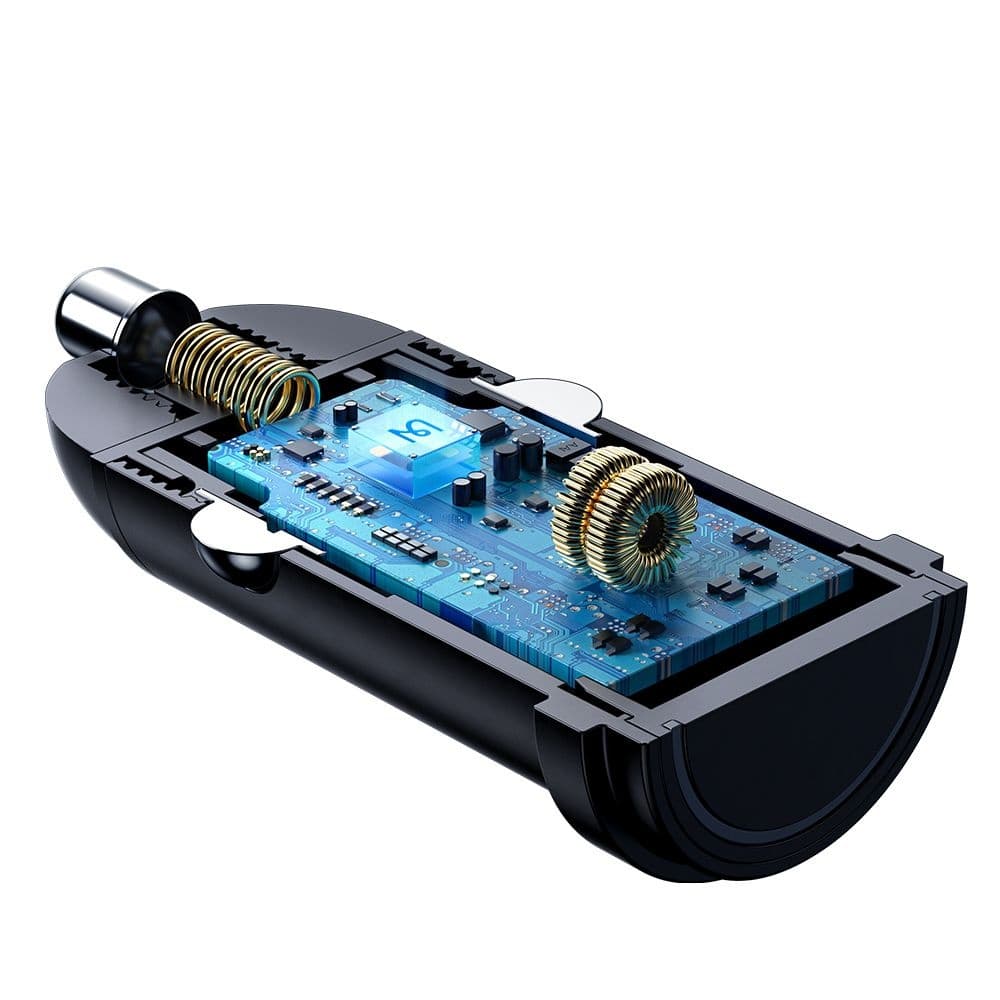 Mcdodo - nabíječka do auta Obsidian Series (CC-7491) - Type-C, PD30W, Smart IC, mini velikost, 1,2m - černá - náhled 4