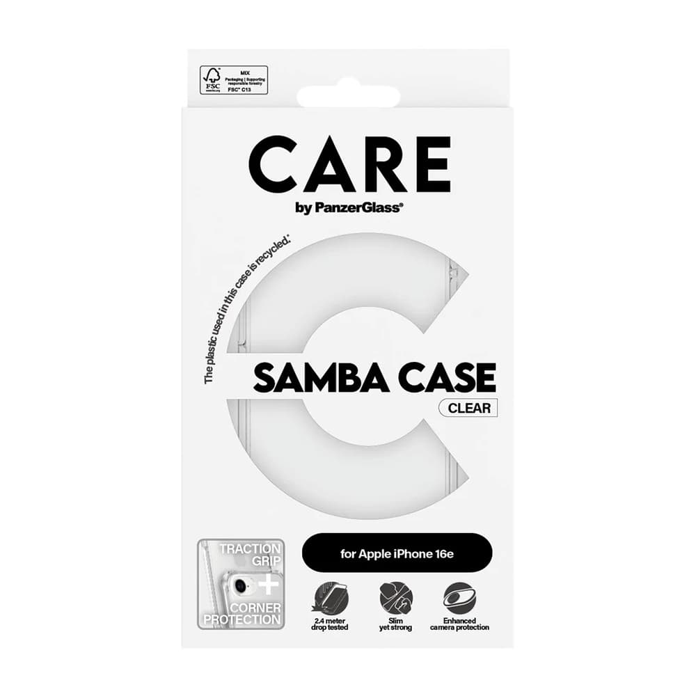 PanzerGlass® CARE Fashionable pouzdro iPhone 16e Samba průhledné - náhled 4