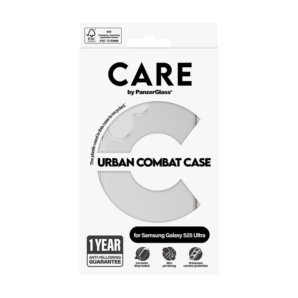 PanzerGlass® CARE Flagship Urban Combat Samsung Galaxy S25 čirý - náhled 4
