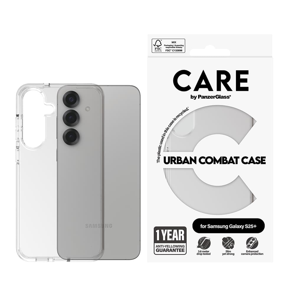 PanzerGlass® CARE Flagship Urban Combat Samsung Galaxy S25 Plus Čirý - náhled 4