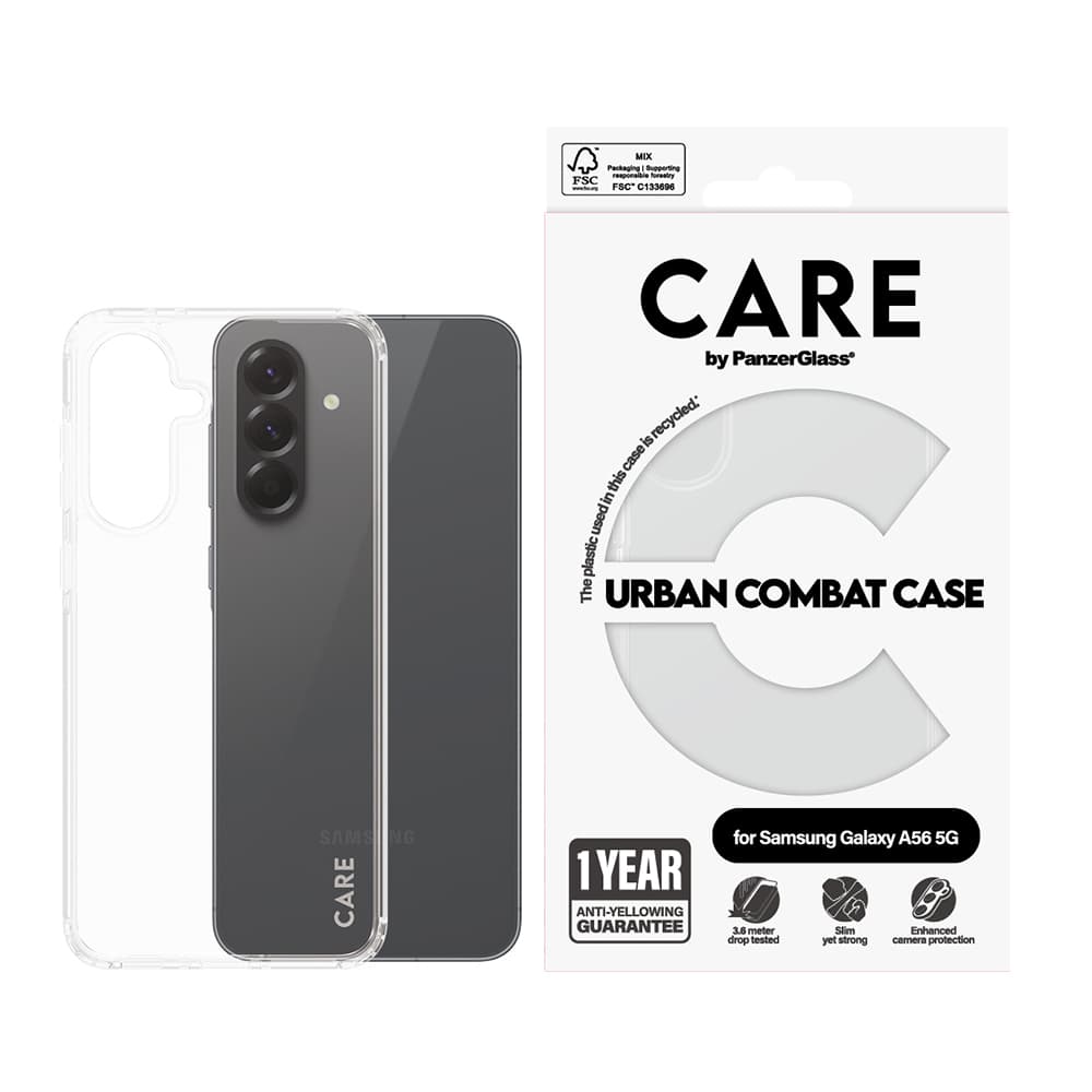 PanzerGlass CARE Flagship Urban Combat Samsung Galaxy A56 5G Clear - náhled 4
