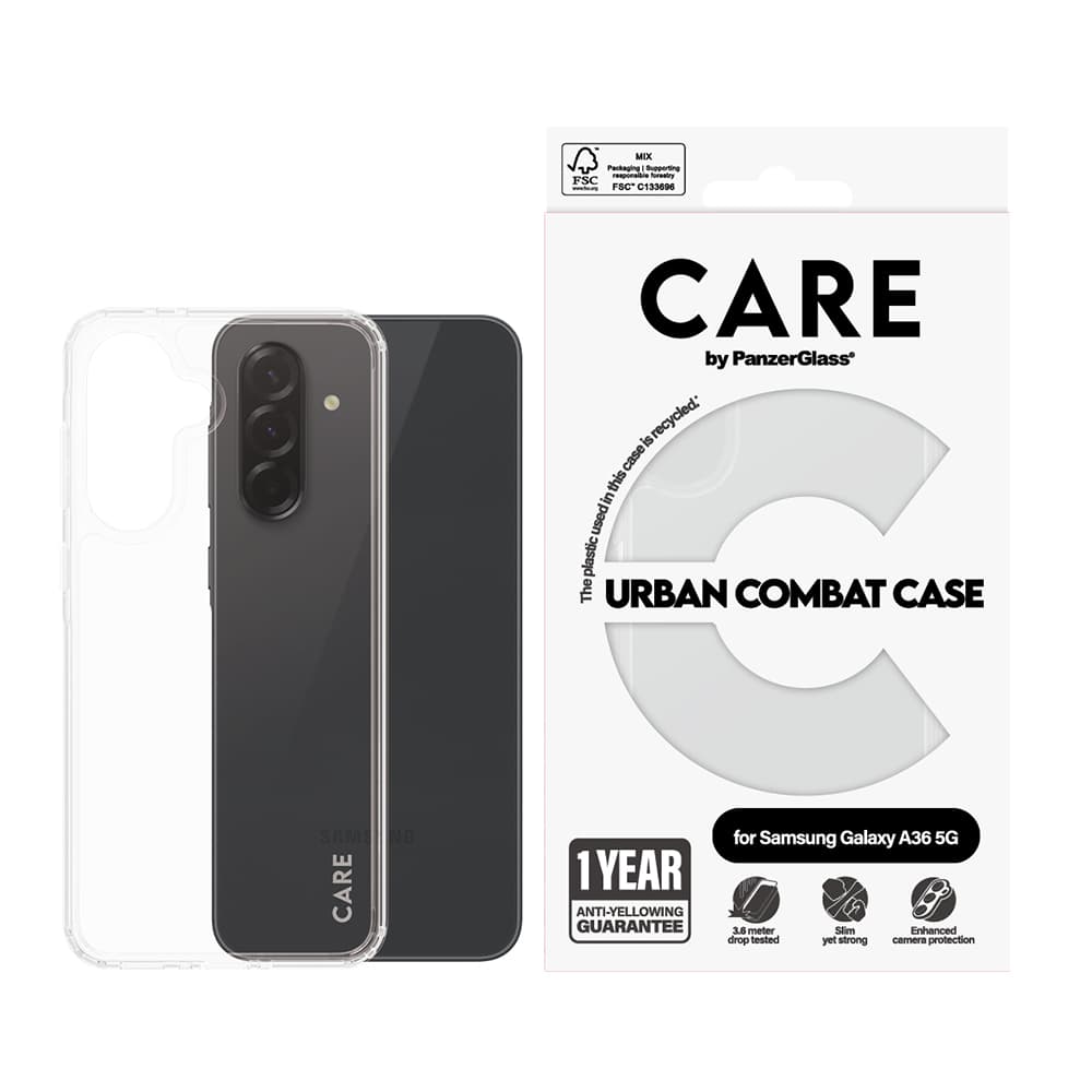 PanzerGlass® CARE Flagship Urban Combat Samsung Galaxy A36 5G Čirý - náhled 4