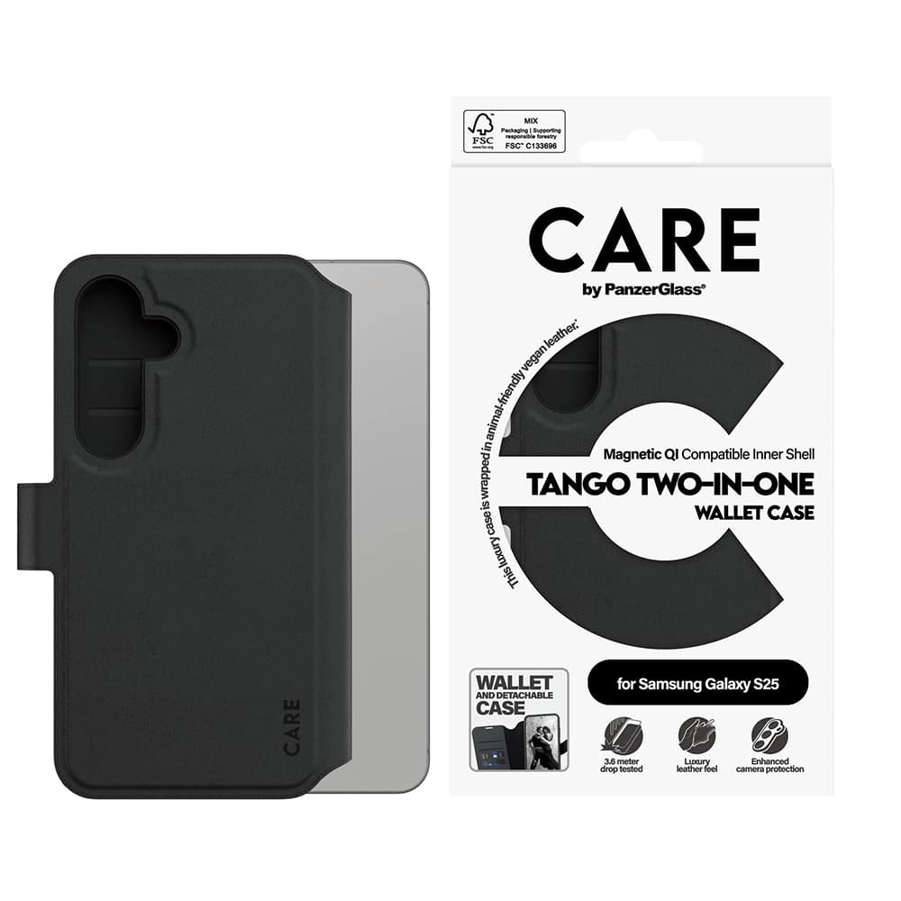 Pouzdro PanzerGlass CARE Feature Case Tango Two-in-One Wallet Samsung Galaxy S25 černé - náhled 4