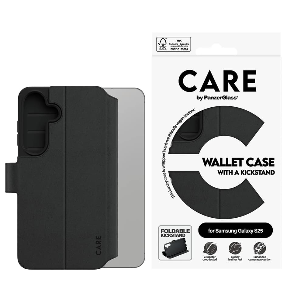 Pouzdro s opěrkou PanzerGlass® CARE pro Samsung Galaxy S25 černé - náhled 4