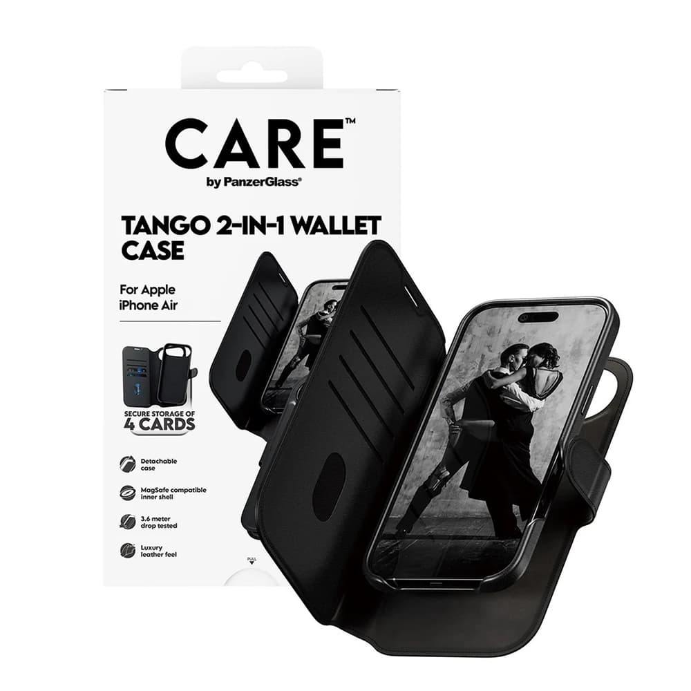 Pouzdro PanzerGlass CARE MagSafe Tango Two-in-One Wallet iPhone 17 Air černé - náhled 4