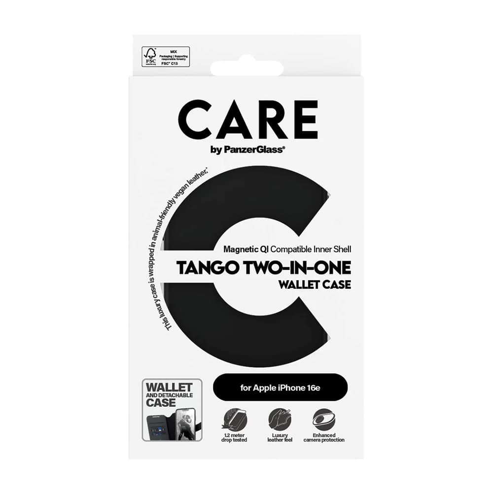 Pouzdro PanzerGlass CARE Feature Case Tango Two-in-One Wallet iPhone 16e černé - náhled 4