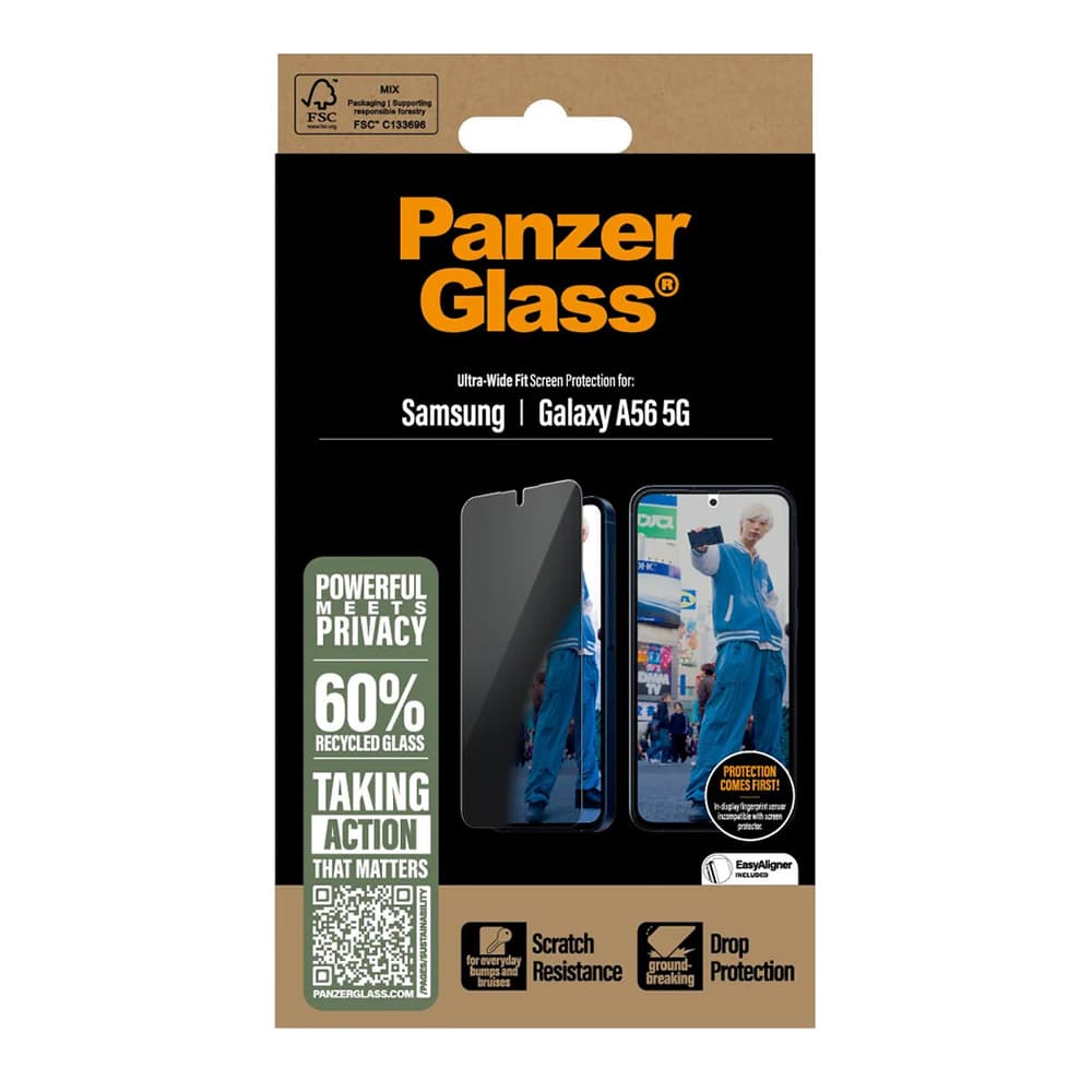 PanzerGlass® Ultra-Wide Fit Privacy ochranné sklo Samsung Galaxy A56 5G čiré - náhled 4