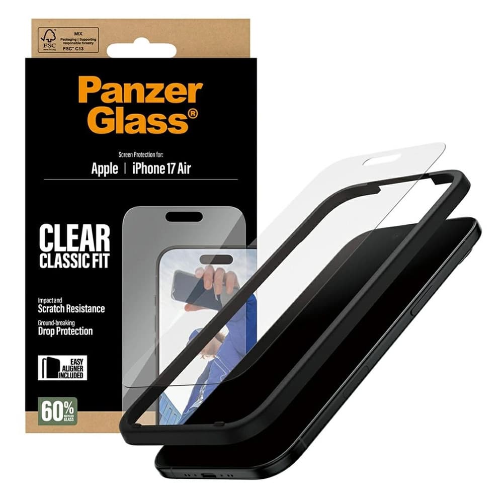 PanzerGlass® Classic Fit ochranné sklo s EasyAlignerem iPhone 17 Air čiré - náhled 4