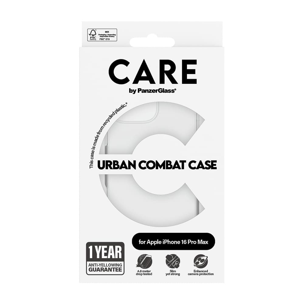 PanzerGlass® CARE Flagship Urban Combat iPhone 16 Pro Max průhledný - náhled 4