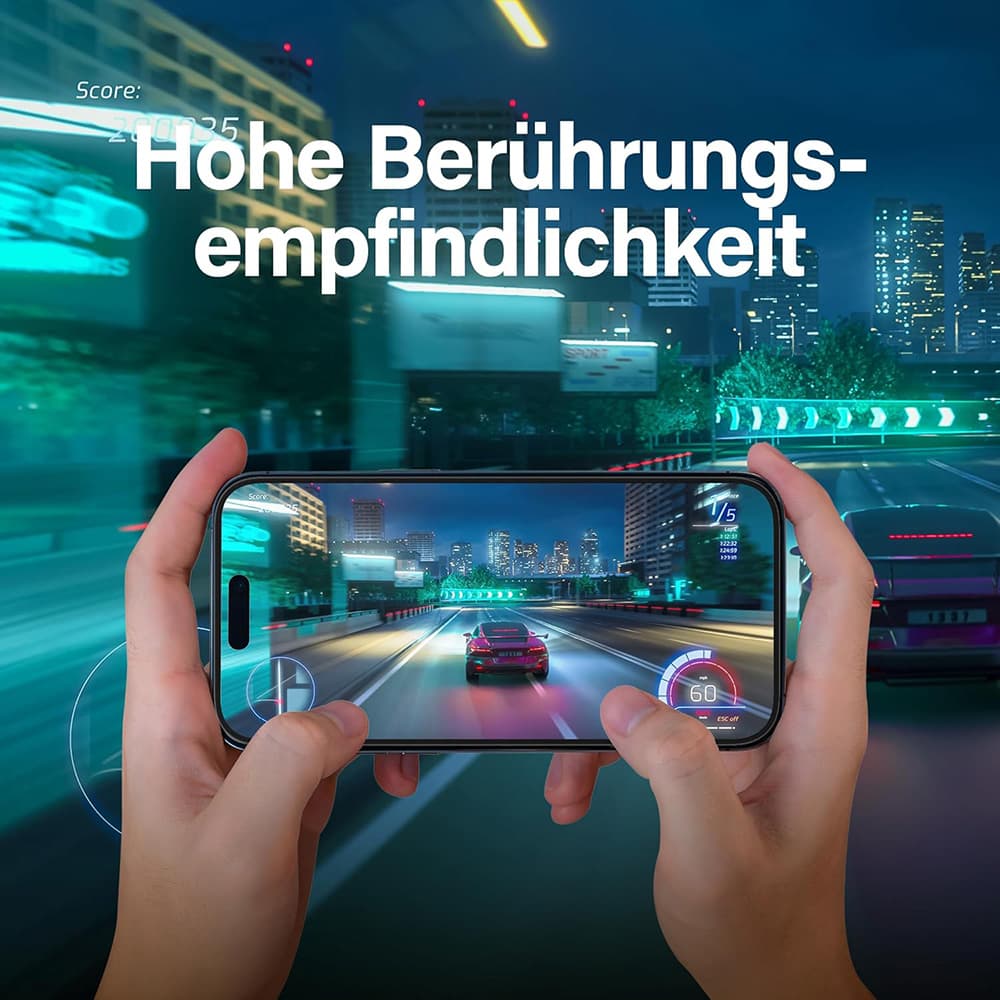 PanzerGlass Ultra-Wide Fit herní ochranné sklo iPhone 16 Pro matná černá - náhled 4