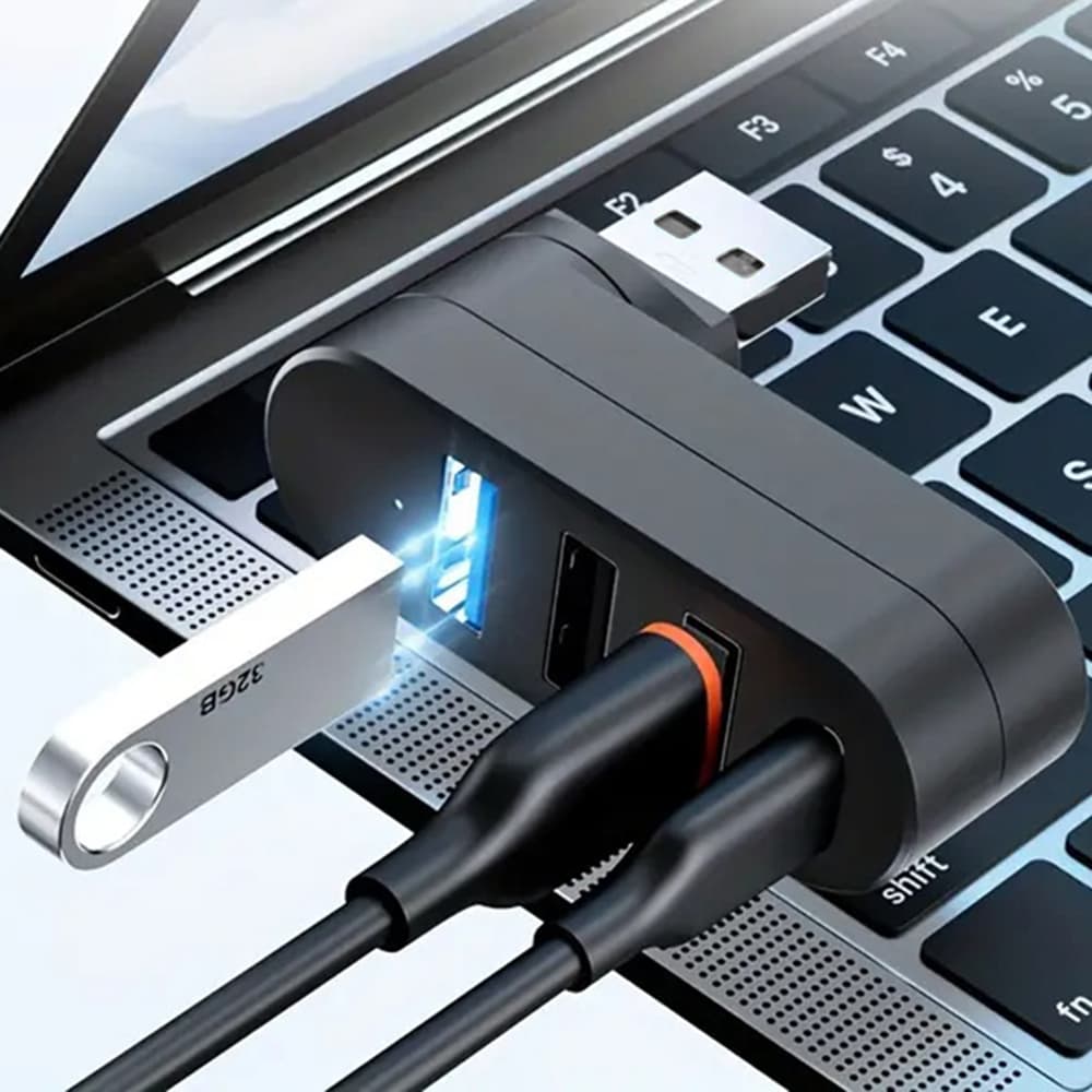 Techsuit Docking Station SplitterNode 4 v 1 USB na 3x USB 1x Type-C černá - náhled 4