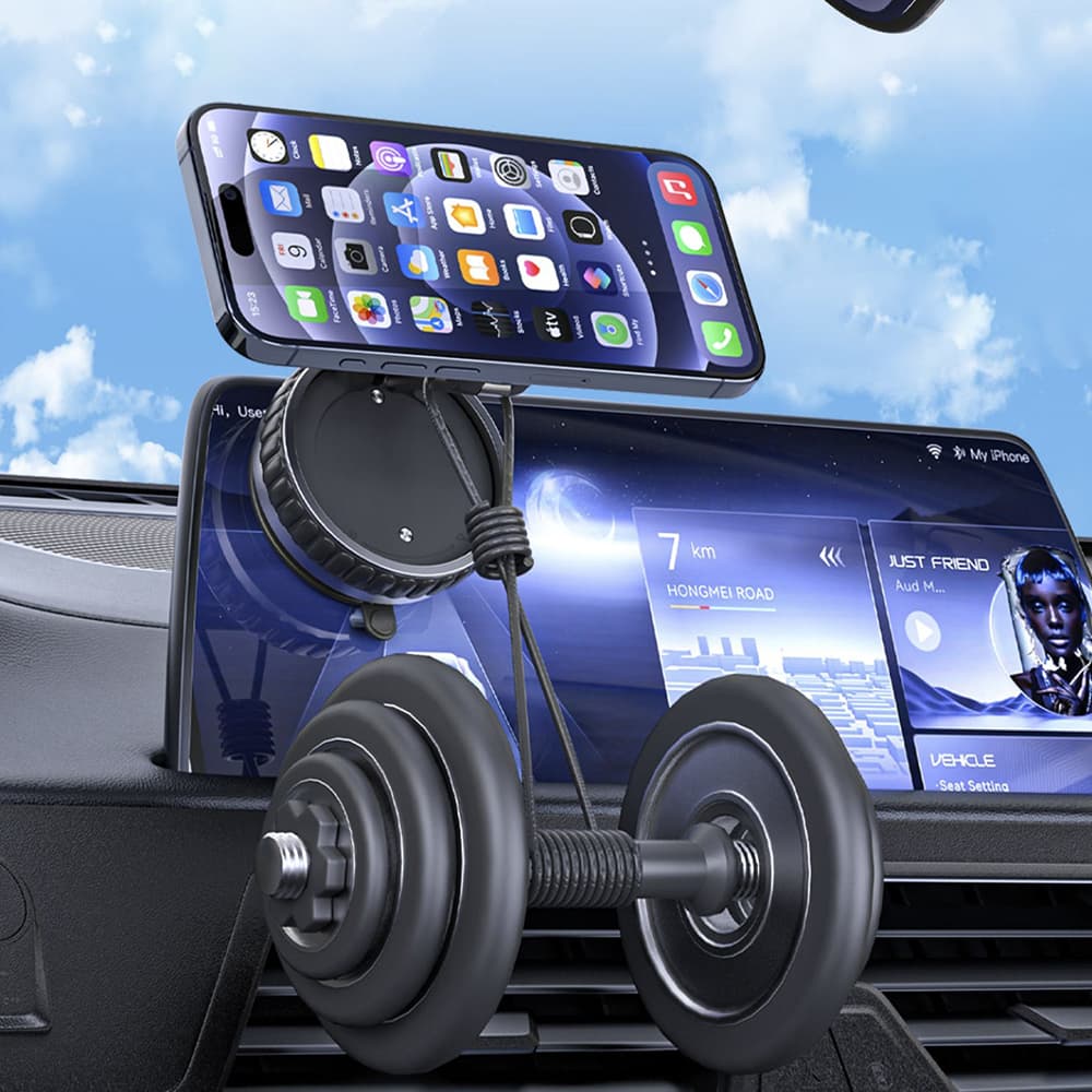 Techsuit Premium Car Holder VacuumGripX S15 na palubní desku magnetický N55 360° nastavitelný skládací černý - náhled 4