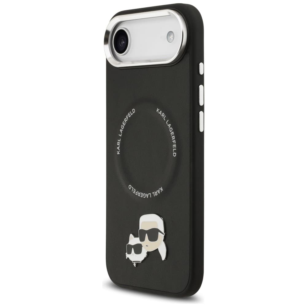 Karl Lagerfeld Leather Karl &amp; Choupette Pins MagSafe iPhone 17 Air černá - náhled 4