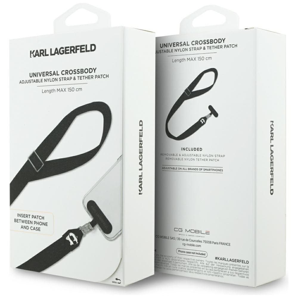 Karl Lagerfeld Strap Tether Patch Choupette Metal Logo KLUCNCHPSPK Universal černá - náhled 4