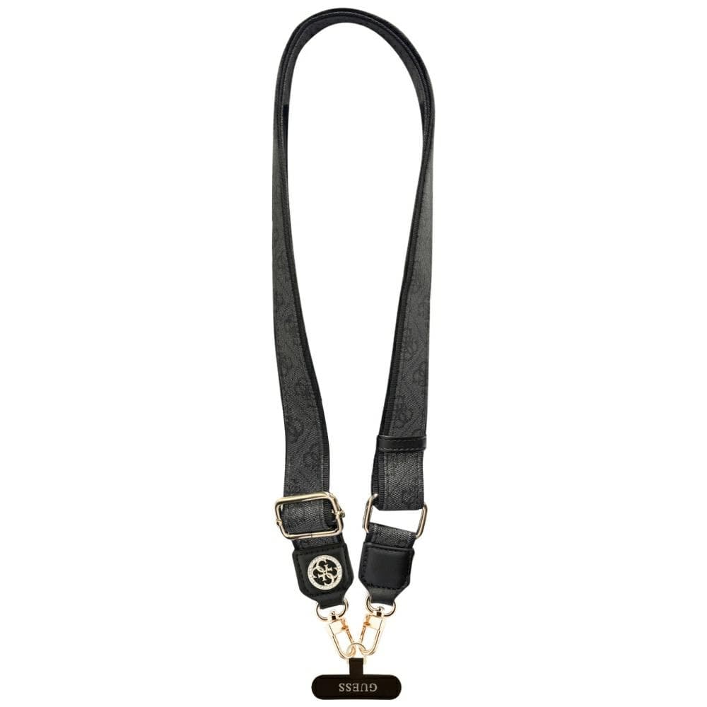 Guess Strap Tether Patch 4G Strass Metal Logo univerzální nastavitelný polyuretanová kůže 1.5m černá - náhled 4