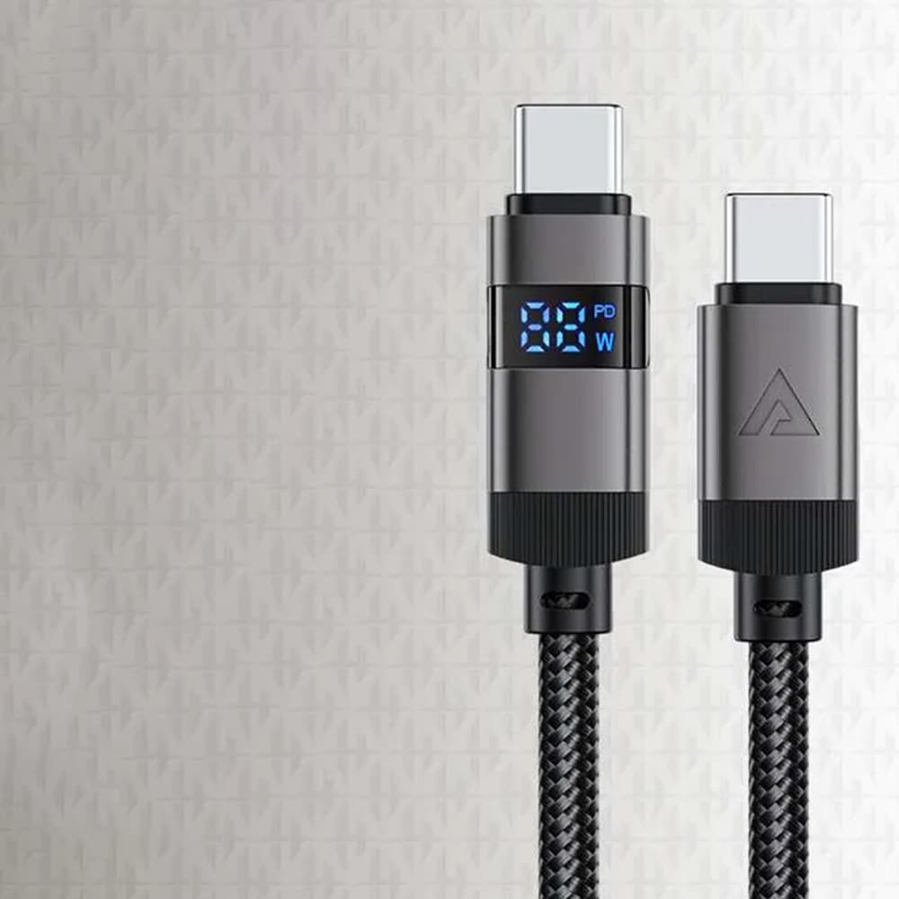 Acefast Data Cable C15-03 s digitálním displejem rychlé nabíjení Type-C 1.2m černá - náhled 4