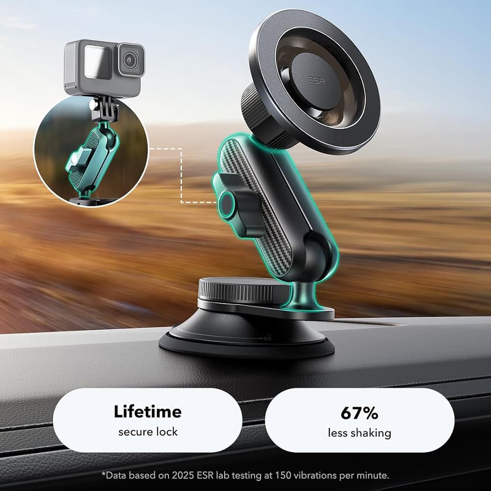 ESR držák do auta OmniLock na palubní desku magnetický 360° černý karbon - náhled 4