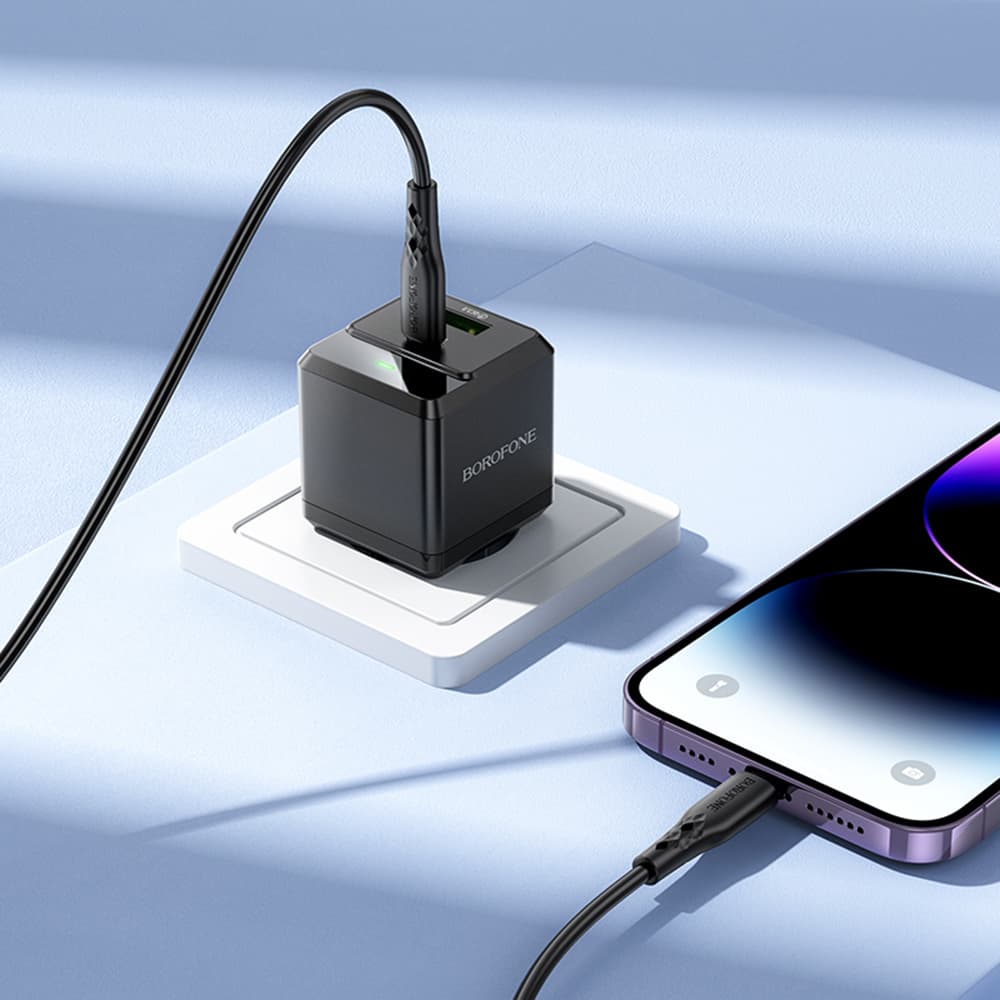 Borofone nástěnná nabíječka Intenso BN19 duální port USB-C PD20W QC3.0 černá - náhled 4