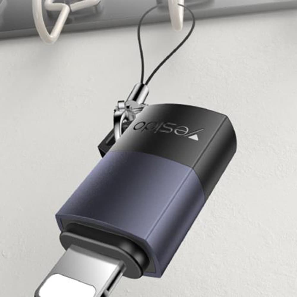 Yesido OTG adaptér GS27 Type-C na Lightning 480Mpb/s hliníková slitina 27W šedý - náhled 4