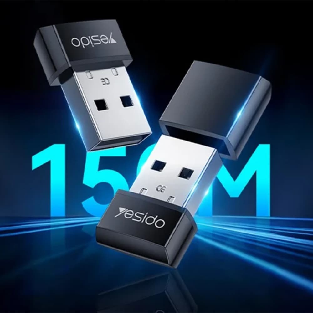 Yesido Wi-Fi adaptér WP10 s vestavěnou anténou USB-A 150Mbps WiFi4 2.4G Plug&amp;Play černý - náhled 4